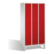 Armoire C+P Classic sur pieds 12 compartiments Avant Rouge rubis Corps Gris clair-1
