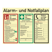 Plan d'alarme/urgence ASR A1.3/DIN EN ISO 7010/DIN 67510 L620×I480mm Ku.