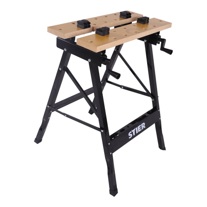 Plan de travail et table de serrage repliable STIER, 100 kg