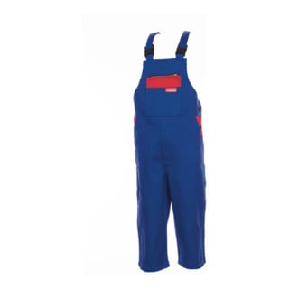 Planam Kinder-Latzhose kornblau/mittelrot