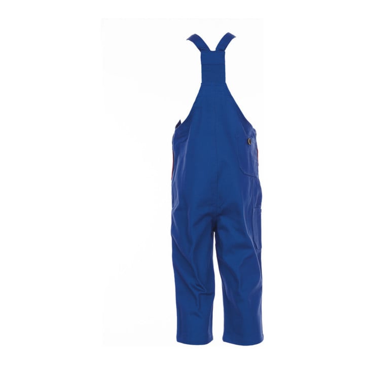 Planam Kinder-Latzhose kornblau/mittelrot 110/116