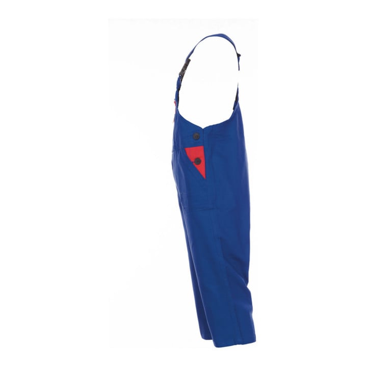 Planam Kinder-Latzhose kornblau/mittelrot 110/116