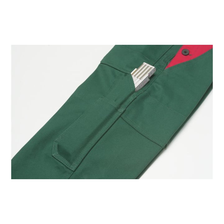 Planam Kinder-Latzhose kornblau/mittelrot 110/116