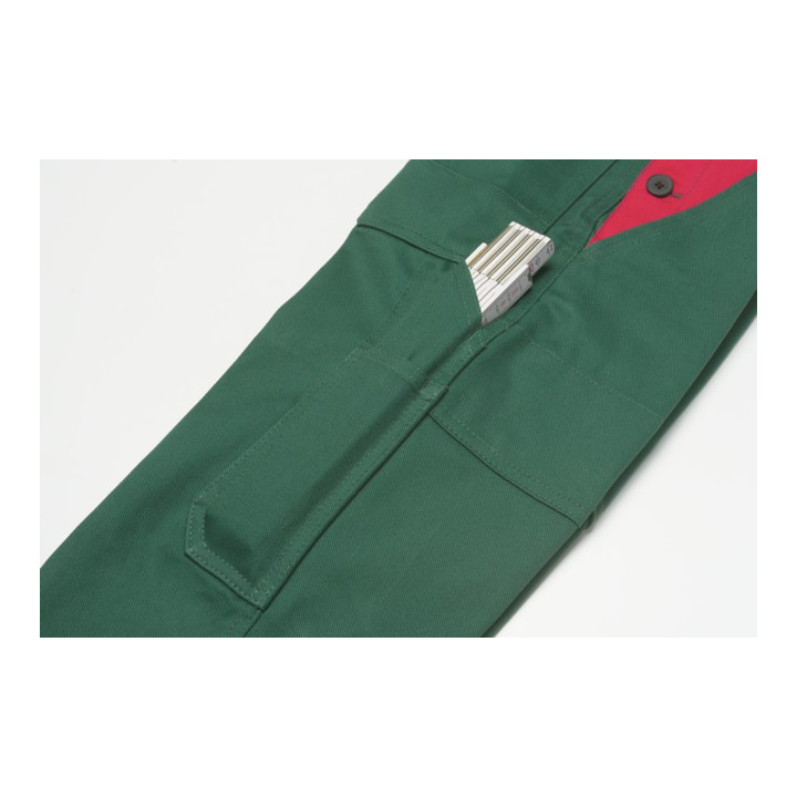 Planam Kinder-Latzhose kornblau/mittelrot 134/140