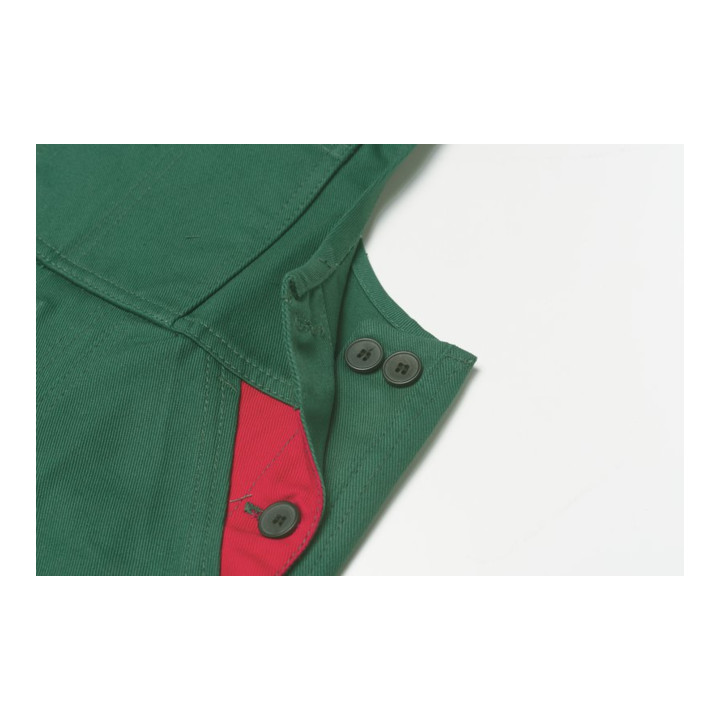 Planam Kinder-Latzhose kornblau/mittelrot 146/152