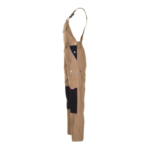 Planam Latzhose Canvas 320 khaki/schwarz