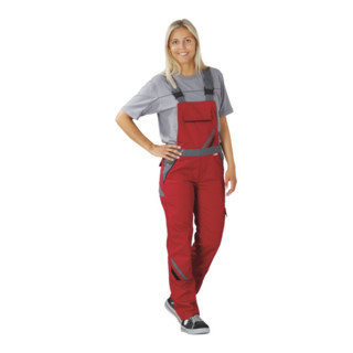Planam Latzhose Highline Damen rot/schiefer 52 Planam Latzhose Highline Damen rot/schiefer 52