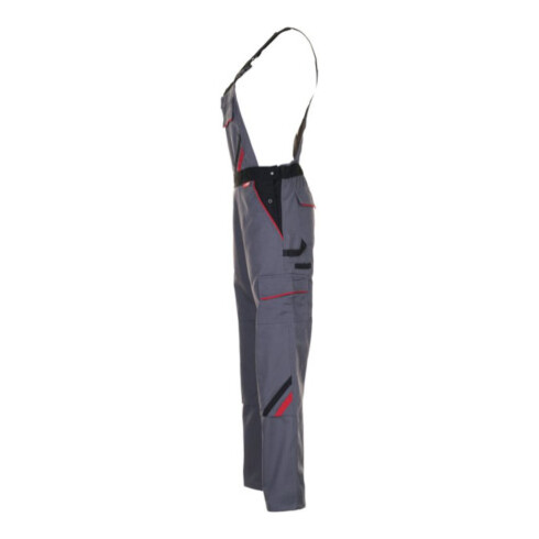 Planam Damen-Latzhose schiefer/schwarz/rot