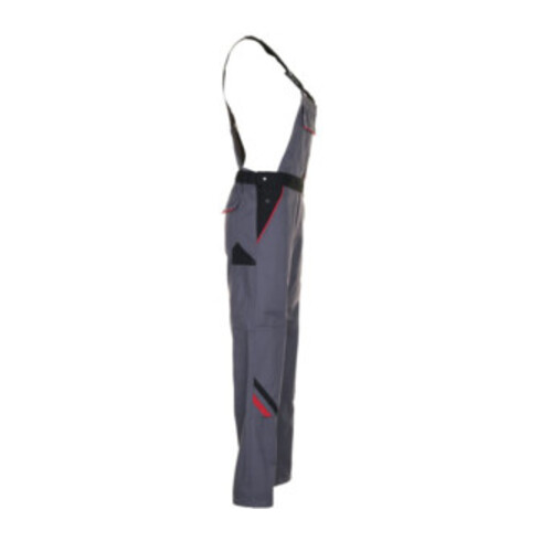 Planam Damen-Latzhose schiefer/schwarz/rot