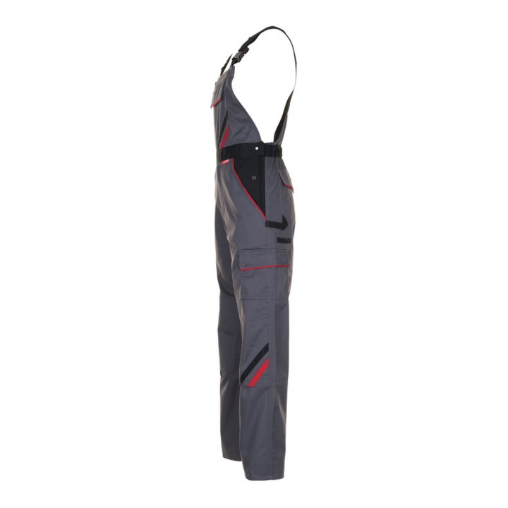 Planam Latzhose schiefer/schwarz/rot 52