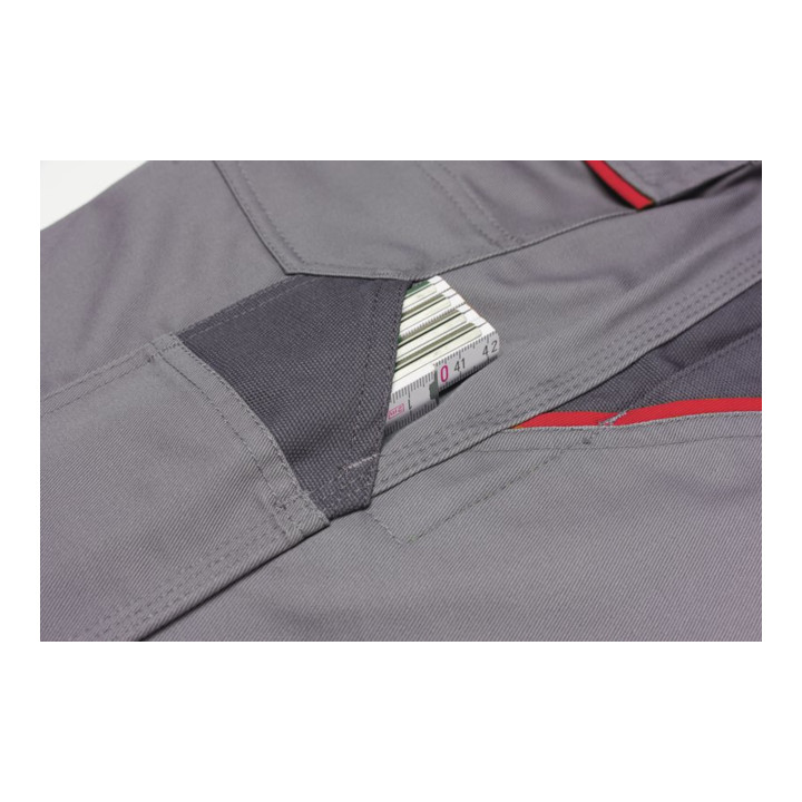 Planam Latzhose schiefer/schwarz/rot 52
