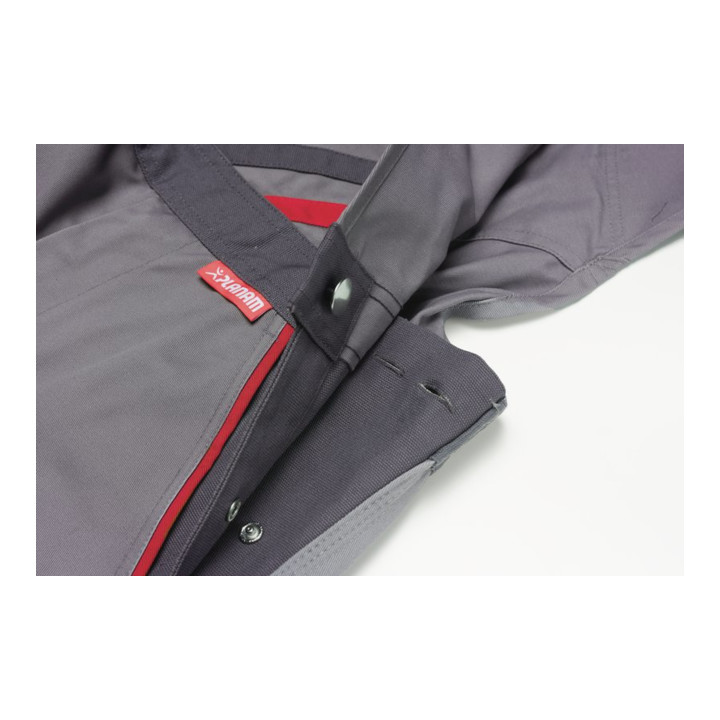 Planam Latzhose schiefer/schwarz/rot 52