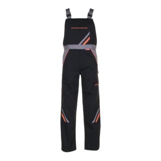 Planam Latzhose Visline schwarz/orange/zink