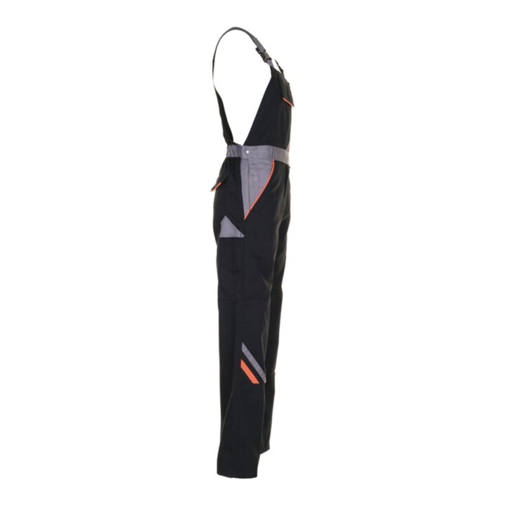 Planam Latzhose Visline schwarz/orange/zink