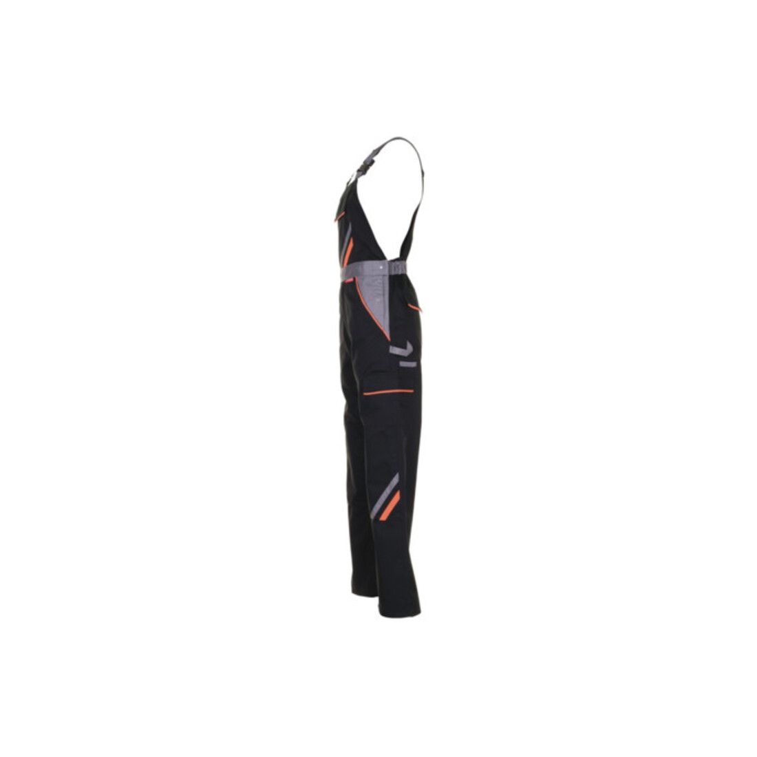 Planam Latzhose Visline schwarz/orange/zink