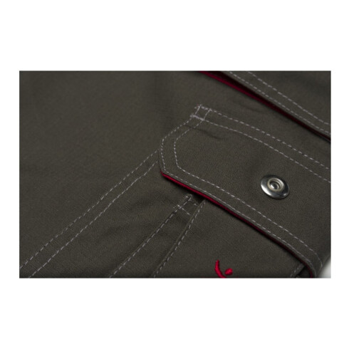 Planam Latzhose Basalt kornblau/rot