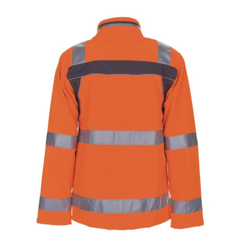 Planam softshell jas met hoge zichtbaarheid Plaline oranje/kleurig