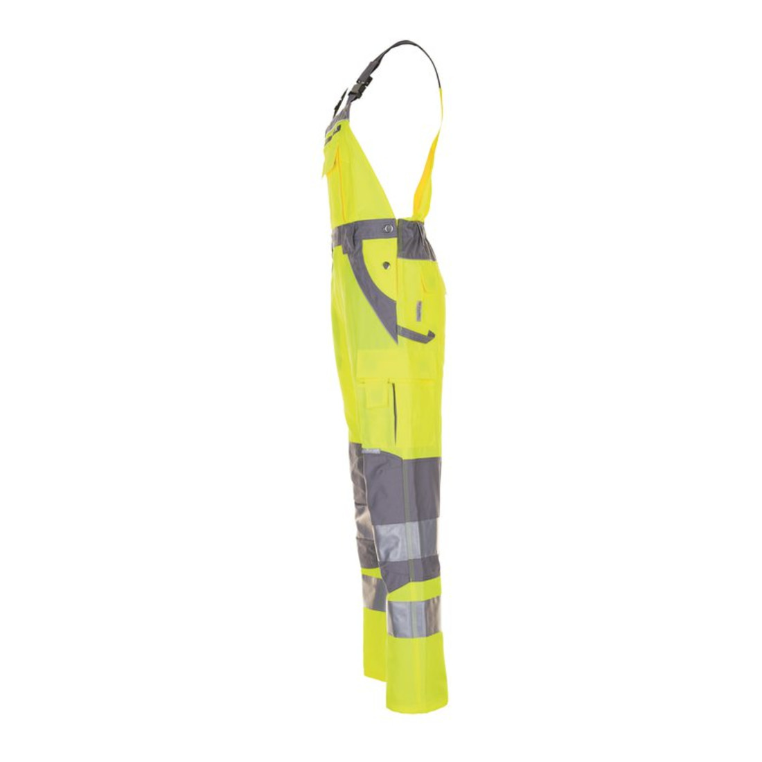 Planam Warnschutz Latzhose Plaline gelb/zink