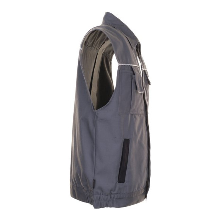 Planam Weste Canvas 320 grau/schwarz