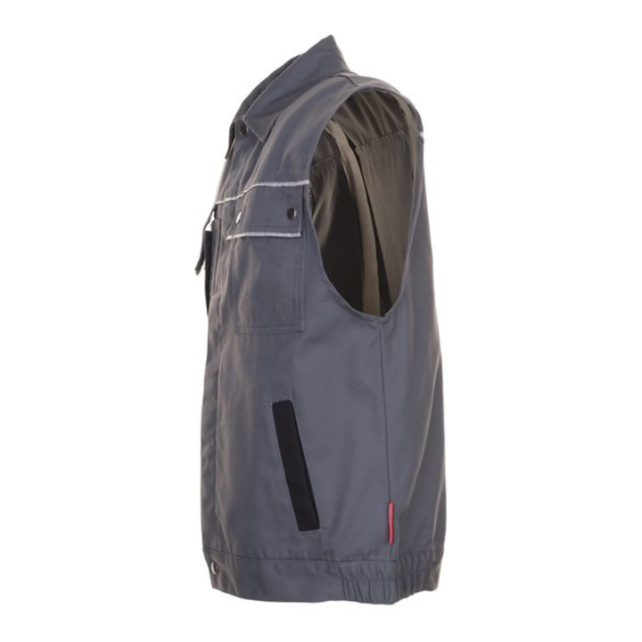Planam Weste Canvas 320 grau/schwarz