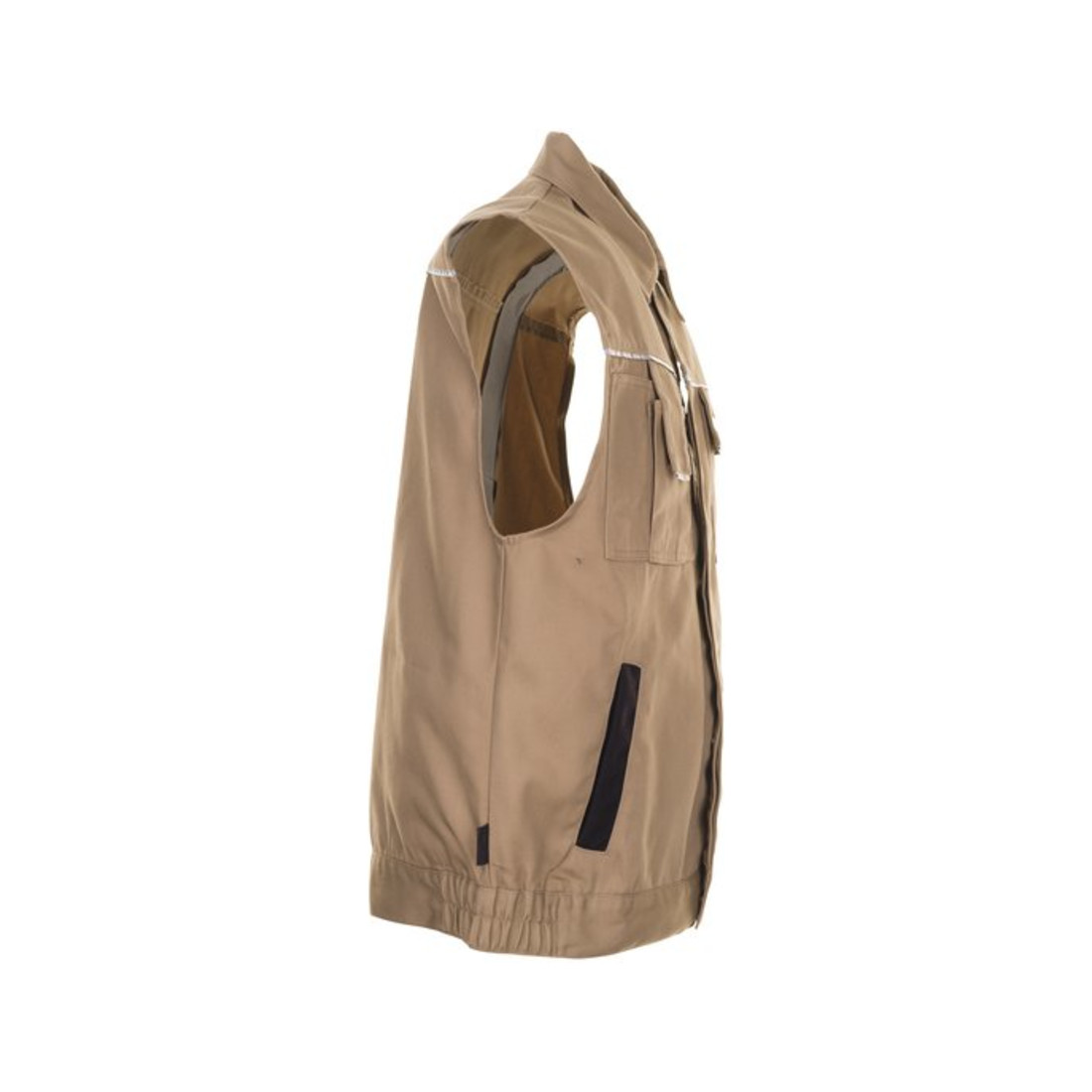 Planam Weste Canvas 320 S khaki/schwarz