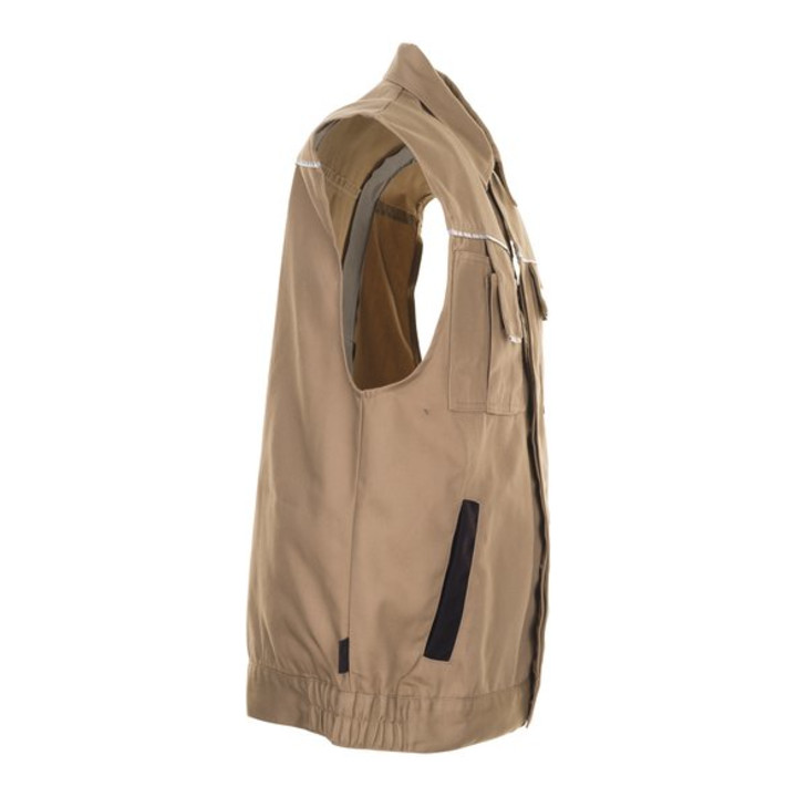 Planam Weste Canvas 320 S khaki/schwarz