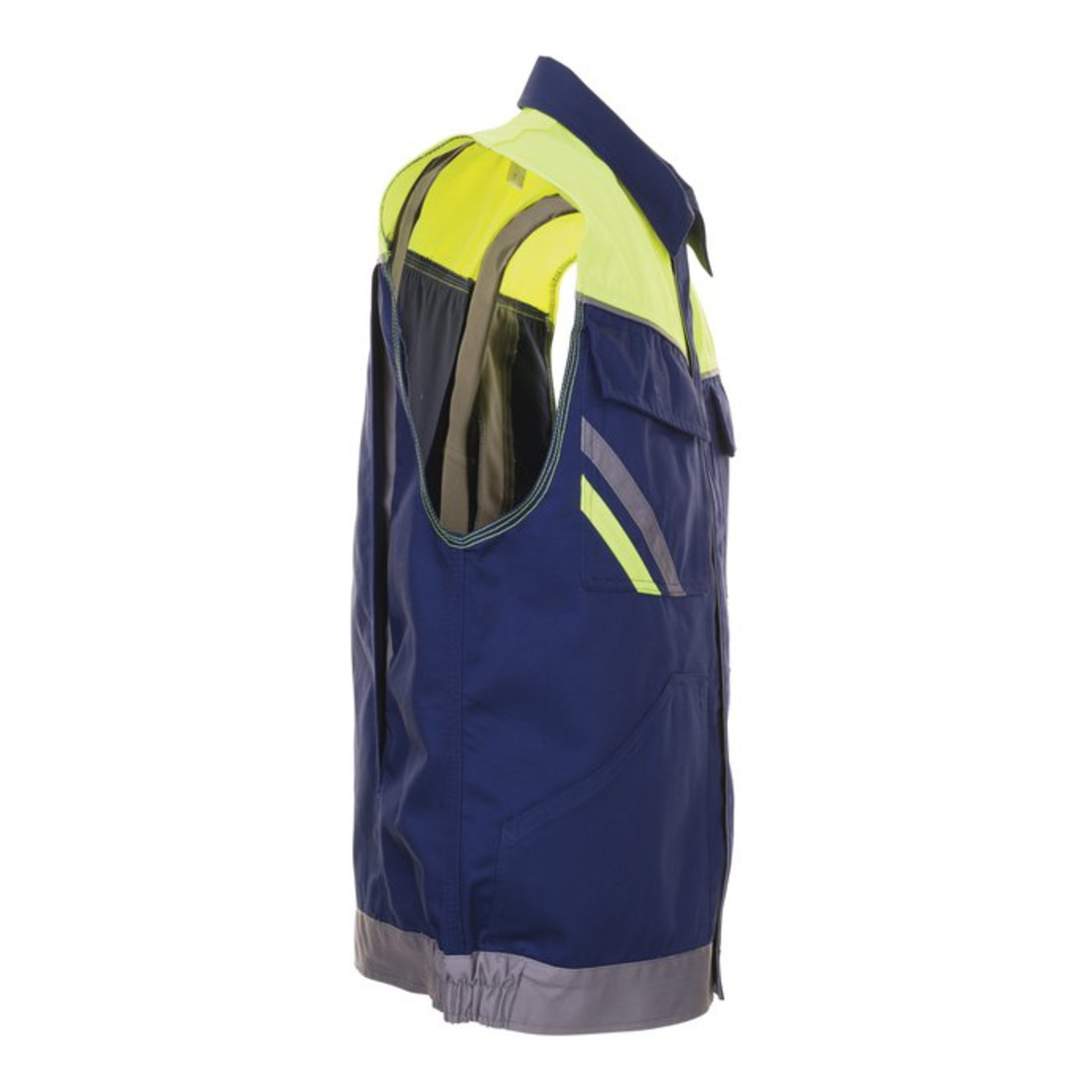 Planam Weste Visline marine/gelb/zink