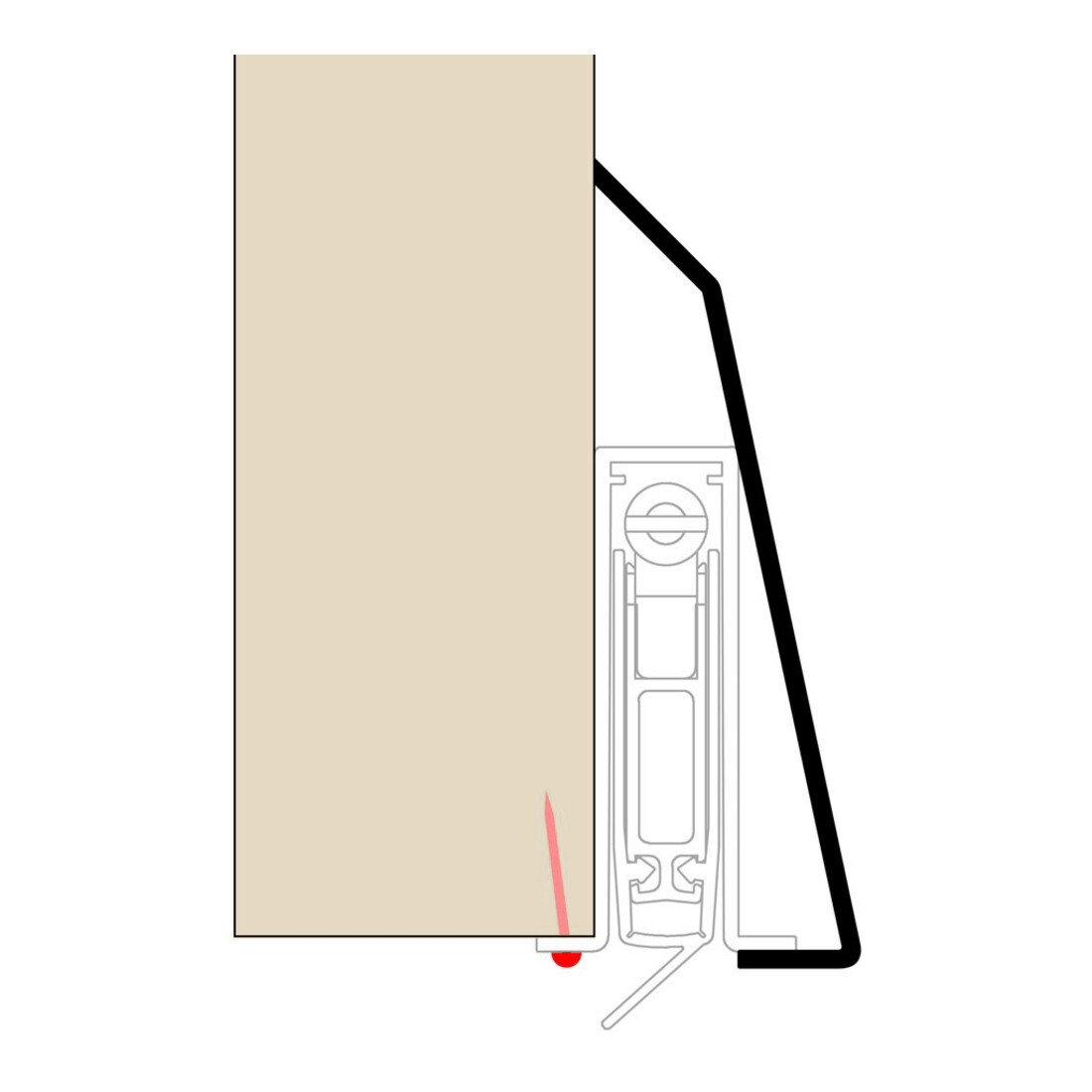 PLANET ASSA ABLOY Abdeckprofil Sockel, 1050mm Aluminium silberfarbig eloxiert