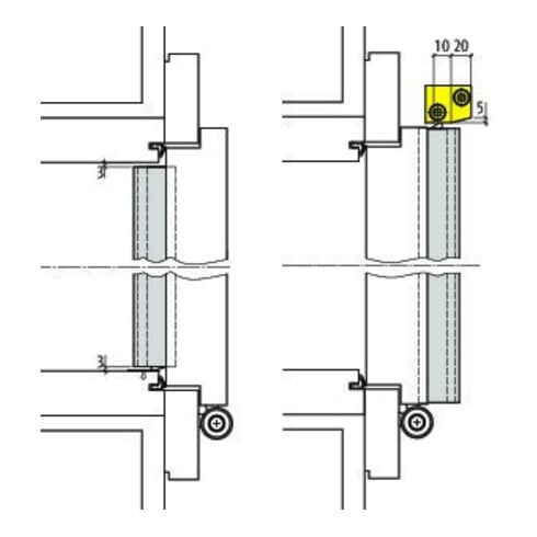 PLANET ASSA ABLOY Abdeckprofil Sockel, 850mm Aluminium silberfarbig eloxiert