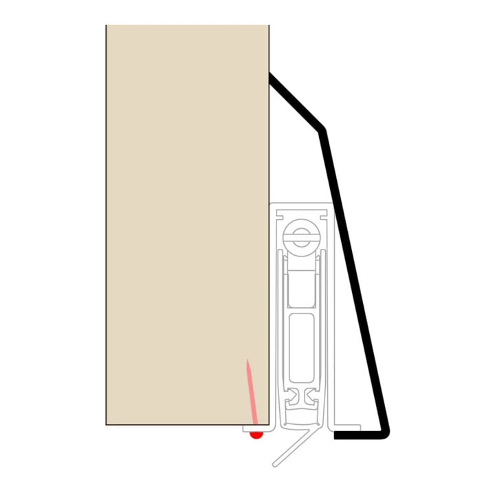 PLANET ASSA ABLOY Abdeckprofil Sockel, 950mm Aluminium silberfarbig eloxiert