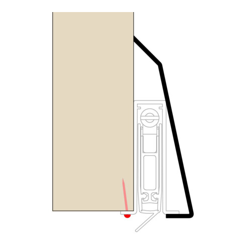 PLANET ASSA ABLOY Abdeckprofil Sockel, 950mm Aluminium silberfarbig eloxiert