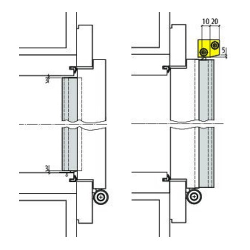 PLANET ASSA ABLOY Abdeckprofil Sockel, 950mm Aluminium silberfarbig eloxiert