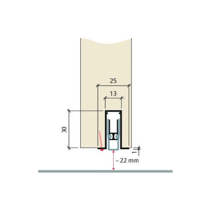 PLANET ASSA ABLOY Joint bas de porte FT, 850 mm Aluminium