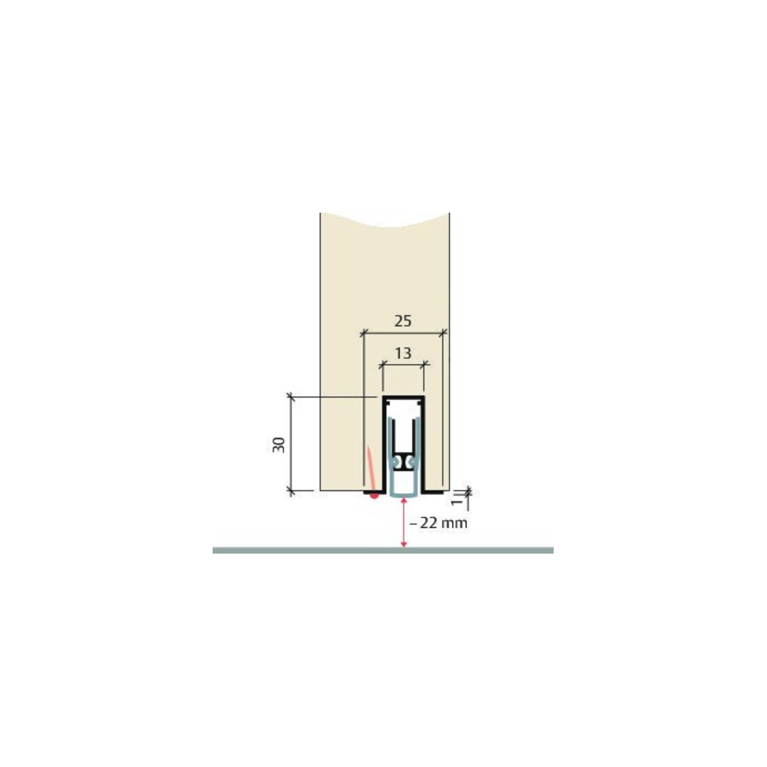 PLANET ASSA ABLOY Joint bas de porte FT, 850 mm Aluminium