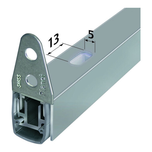 PLANET ASSA ABLOY Joint d'étanchéité de porte MF, 1210 mm Aluminium