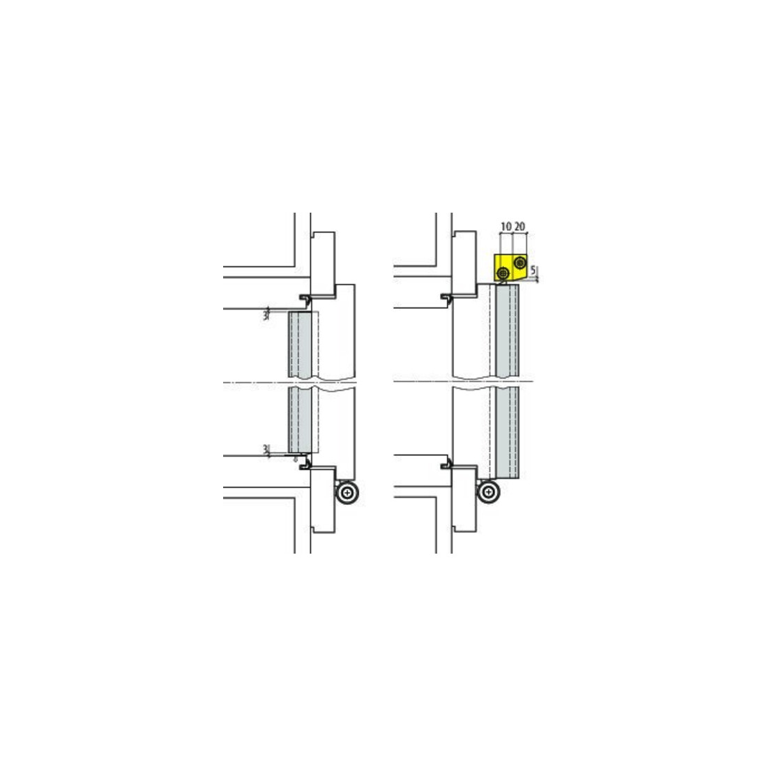 PLANET ASSA ABLOY Profilé de recouvrement socle, 850 mm aluminium anodisé argenté