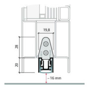 PLANET ASSA ABLOY Türabsenkdicht MF, 960mm Aluminium-2