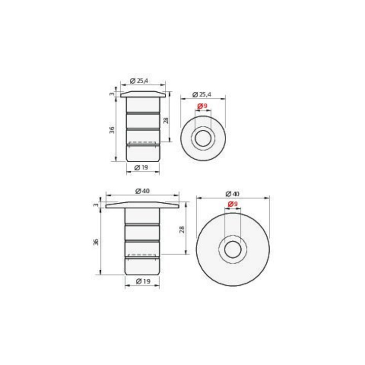 Planet Benne à déchets BM-R BINOX acier inoxydable Ø 8 mm