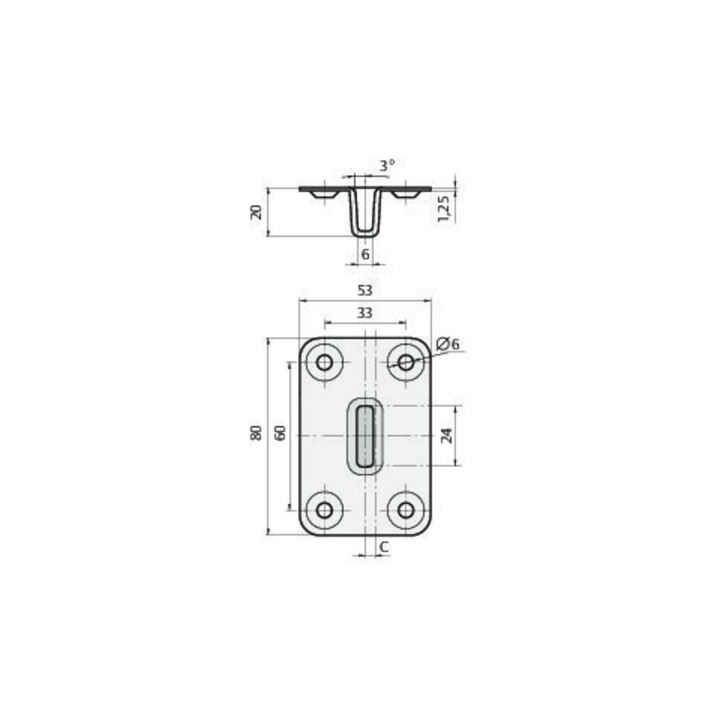 Planet Bodenmulde BM 5x17 INOX
