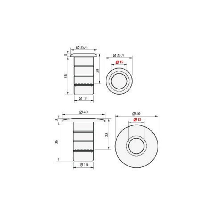 Planet Bodenmulde BM-R BINOX Edelstahl 5 x 13 mm
