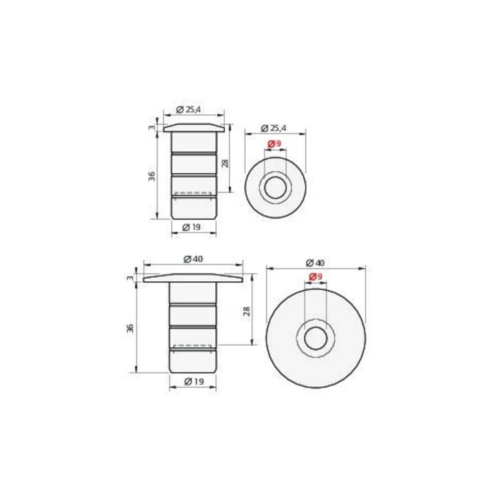 Planet Bodenmulde BM-R BINOX Edelstahl Ø 8mm