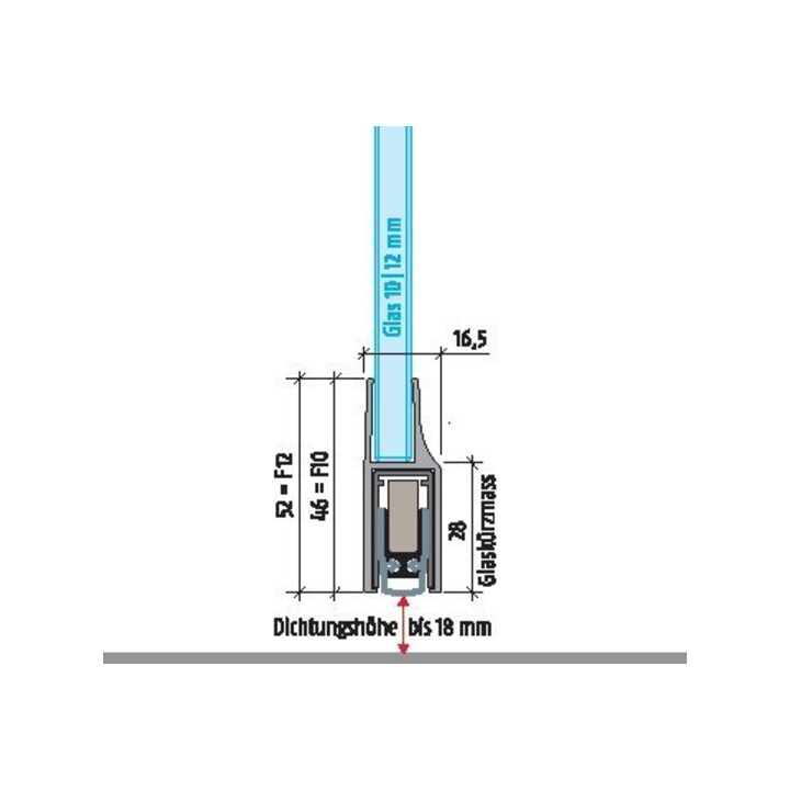 Planet Joint de porte KG-F12 1459 mm gris argenté