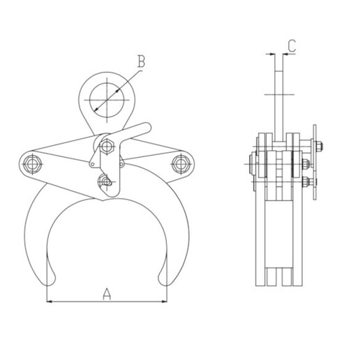 Planeta Pince à matériau rond RTG-1 Capacité 1000 kg