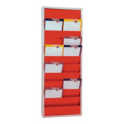 Planificateur d'atelier H1278xl554xP74 mm rouge pompier, RAL 3000 2 rangées