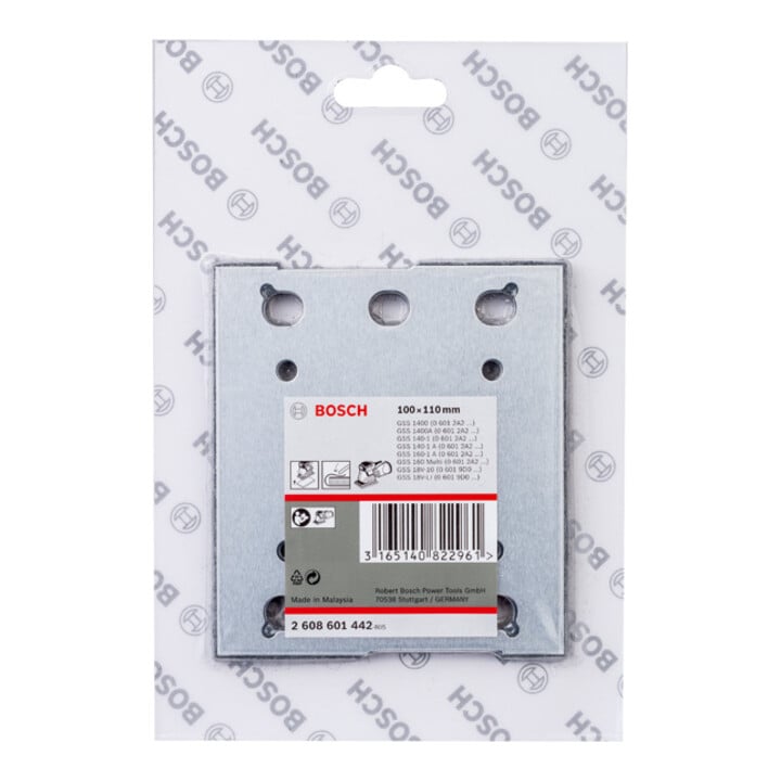 Plaque abrasive Bosch 110 x 100 mm avec feutre