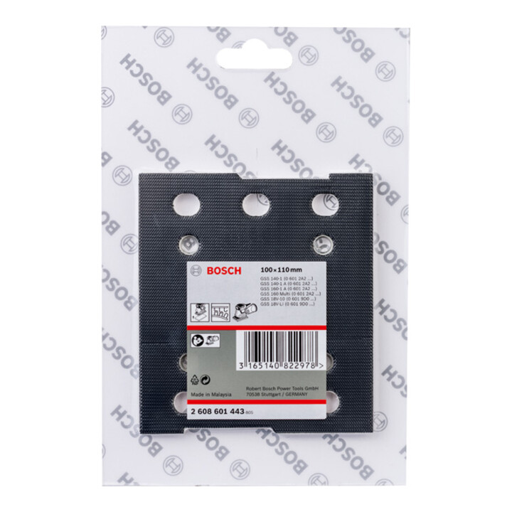 Plaque abrasive Bosch 110 x 100 mm avec velcro