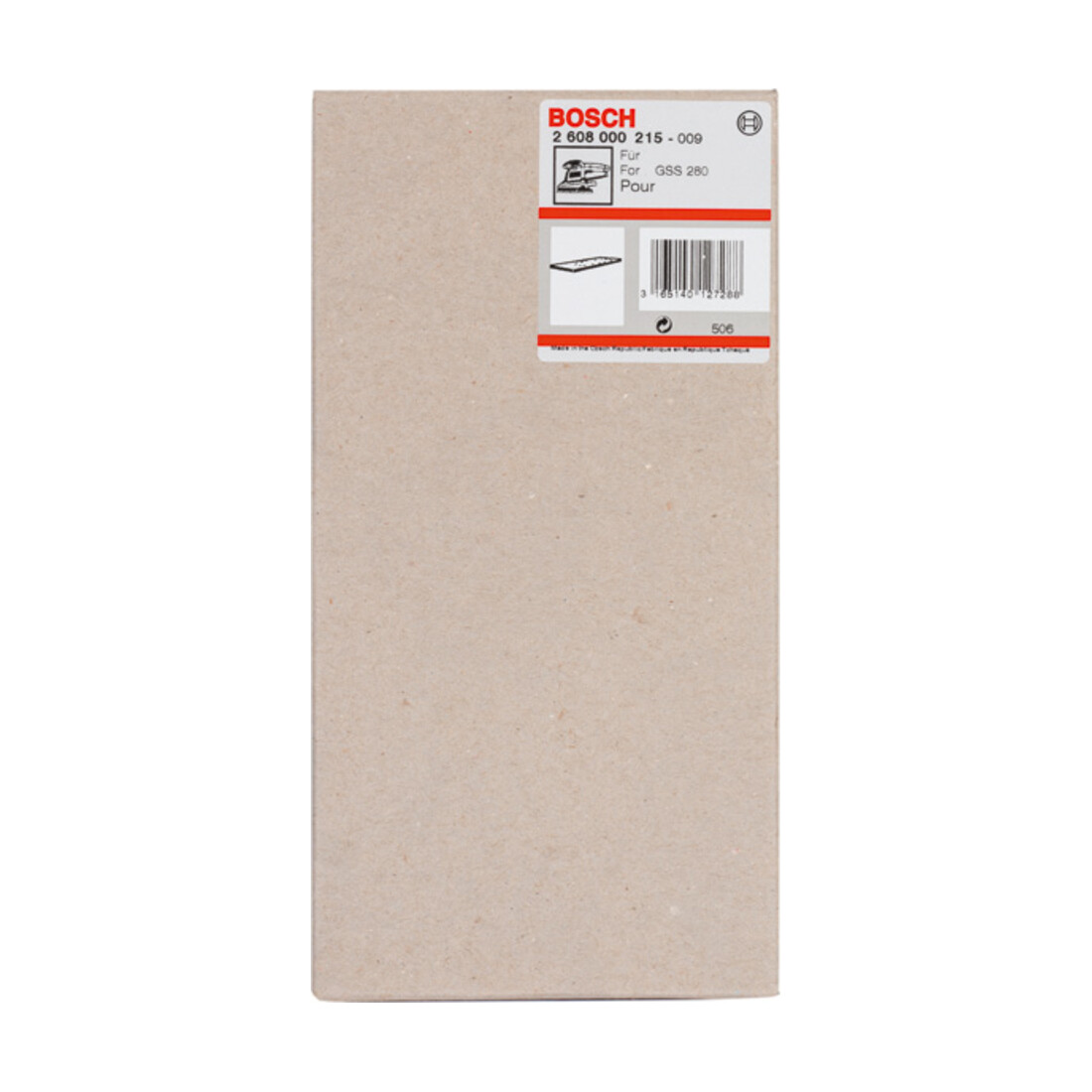 Plaque abrasive Bosch 185 x 93 mm pour GSS 280 A GSS 280 AE sans fermeture Velcro