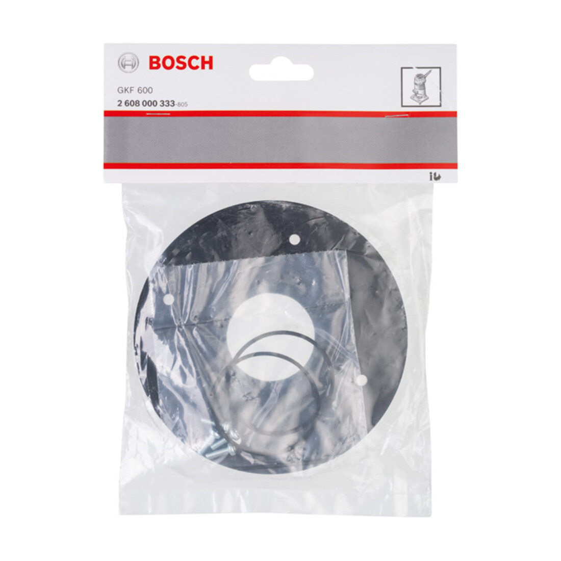 Plaque de base Bosch ronde Accessoires pour fraiseuse de chants Bosch GKF 600 Professional