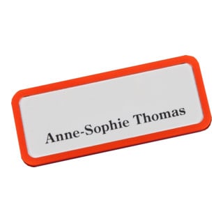 Plaque nominative Eichner magnétique 81 x 33 mm Orange