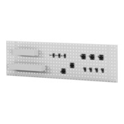Plaque perforée Rau pour montage mural avec jeu de crochets LxPxH 1250x15x450mm